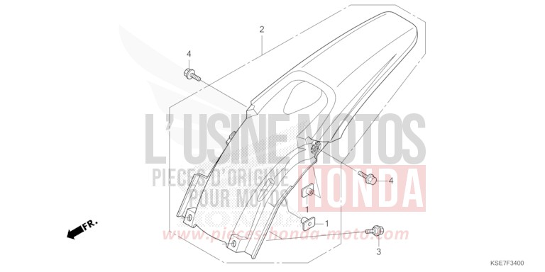 KOTFLUEGEL, HINTEN von CRF150R "Big Wheels" EXTREME RED (R292) von 2022